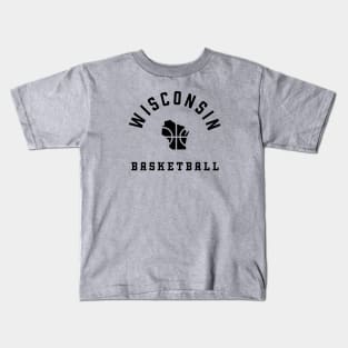 Wisconsin Basketball in Black Kids T-Shirt